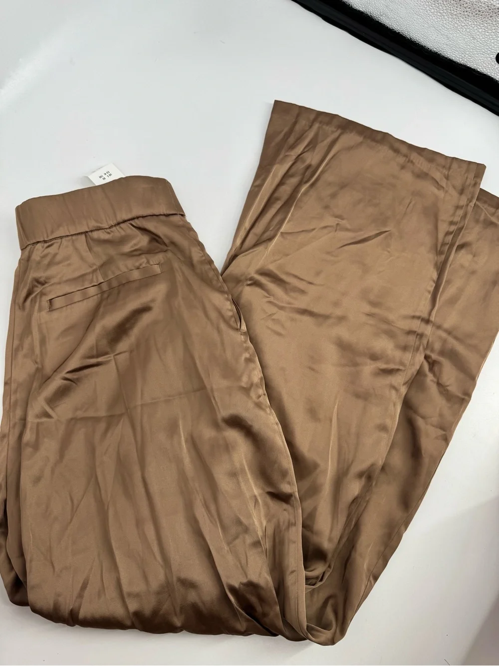 NWT Abercrombie & Fitch Sloane Satin Hi Rise Pleated Wide Leg Trouser Pants 29/8 - Picture 6 of 10